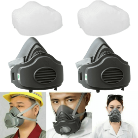 (2Pack)Reusable Half Face Cover Respirator Dust Mask for Woodworking Painting Welding(Logistics only For USPS.TK/TMEU only For self-pickup)