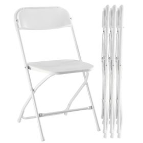 Folding Chairs, 4/6/10-Pack White Indoor Outdoor Stackable Portable for Events, Offices, Weddings