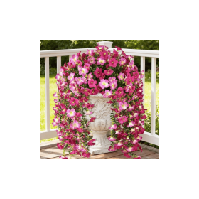Artificial Fake Hanging Flowers Plants for Outdoor Spring Decoration,2 PCS Faux Silk Morning Glory with Eucalyptus Leaves