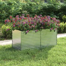 Garden Raised Bed Silver Galvanized Steel 63 x 31.5 x 30.3 in