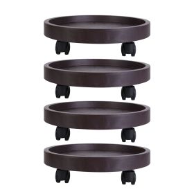 4Pcs 12.8IN Or 14IN Plant Caddy With Wheels Up to 187LBS Load Capacity Rolling Plant Stand (size: 14in)