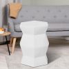 16.75 inch/17 inch/17.25 inch/17.75inch Drum Stool Ceramic Side Table Hollow White Cutwork Traditional Garden Stool Hollow Outdoor Side Table